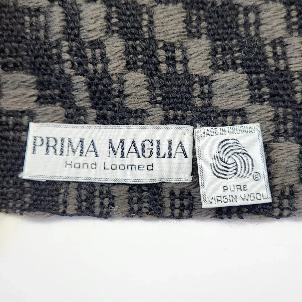 Prima Maglia Hand Loomed 100% Wool Knit Fringe Scarf
